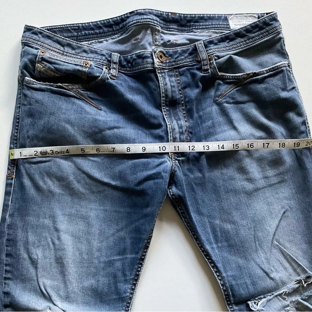 DIESEL Jeans Shioner Slim Skinny ORB80 Stretch Worn Faded Distressed Mens 36 32